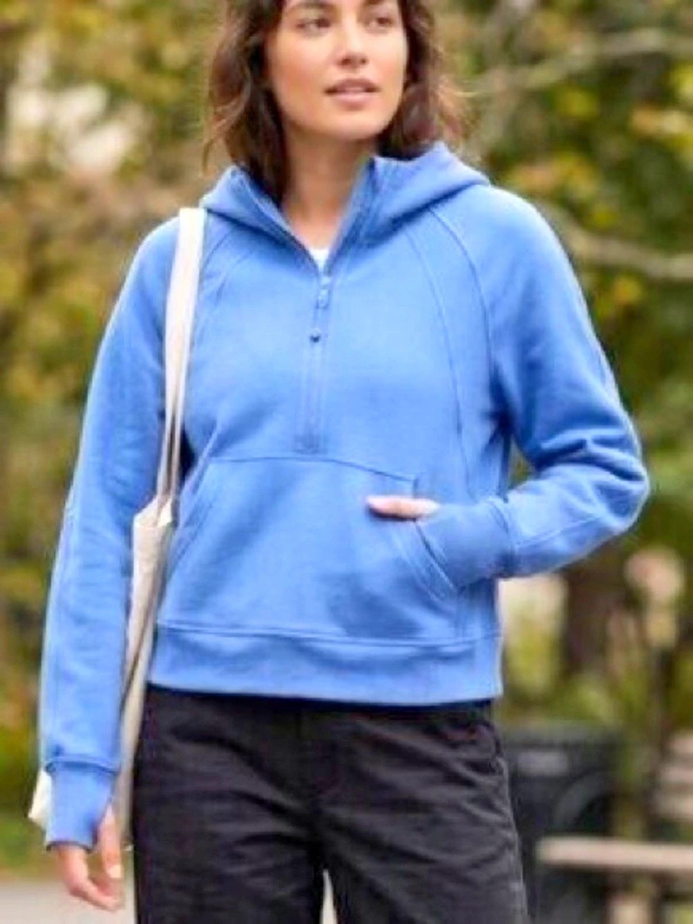 Lole Mindset Half-Zip Hoodie Blue XS